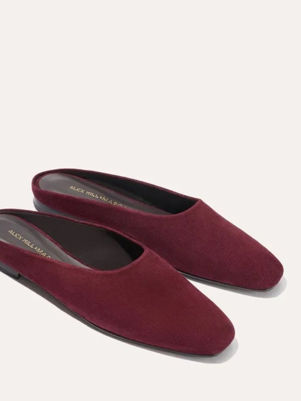 Margaux x Alex Mill Clara Suede Flats in Burgundy Size 41